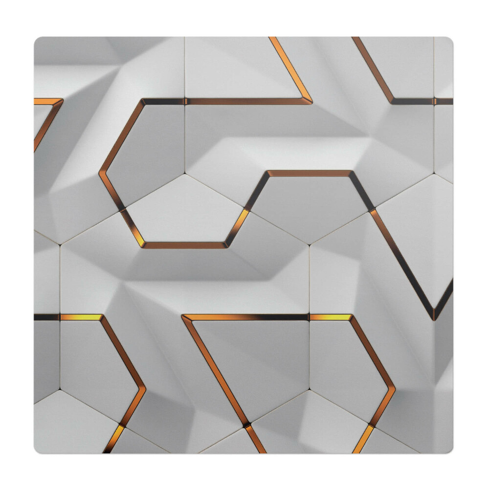 Mata na podłogę pod krzesło Geometryczne heksagony