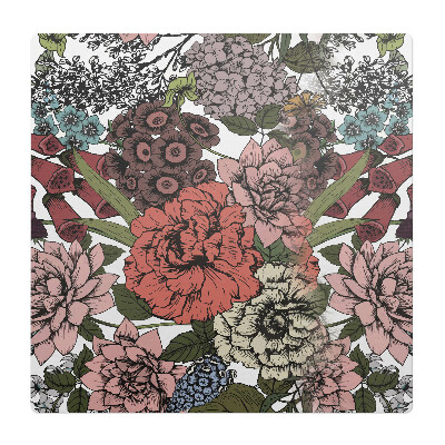 Podkładka pod krzesło obrotowe Kwiatowy wzór retro