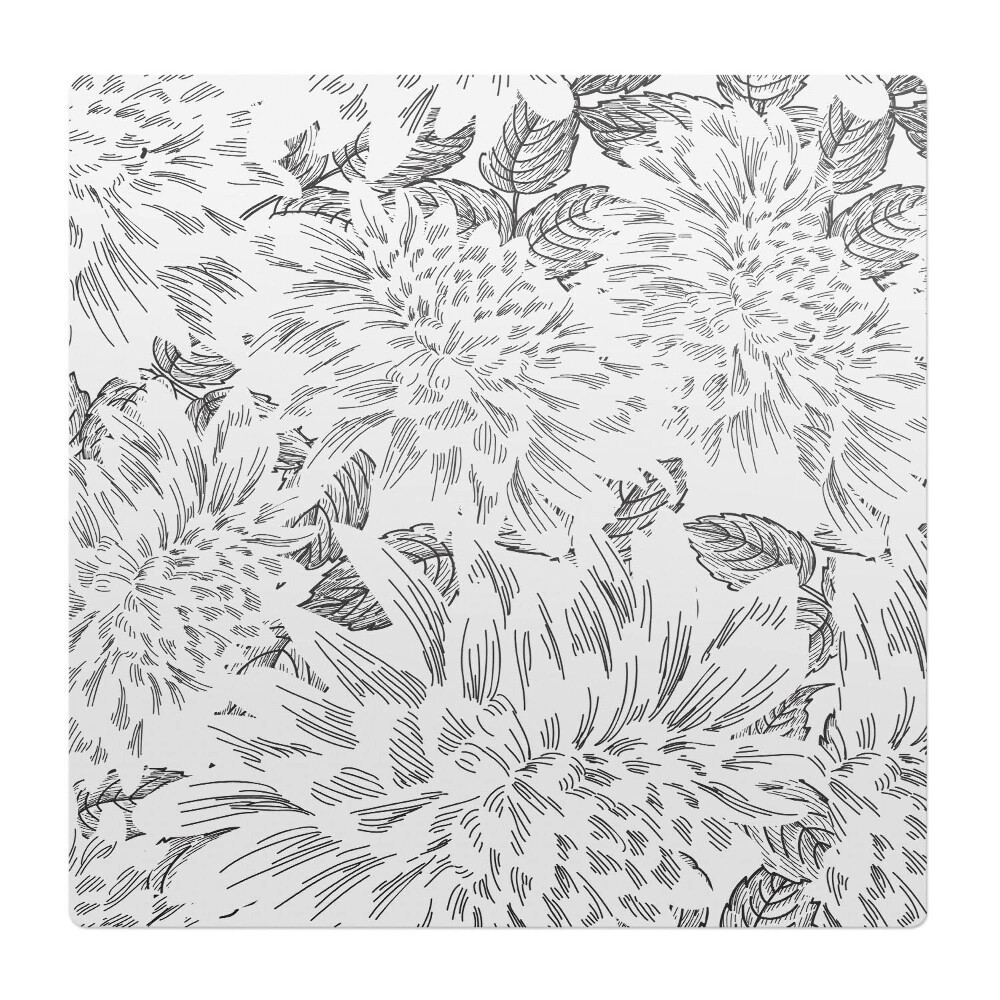 Podkładka pod krzesło obrotowe Kwiatowy szkic liści