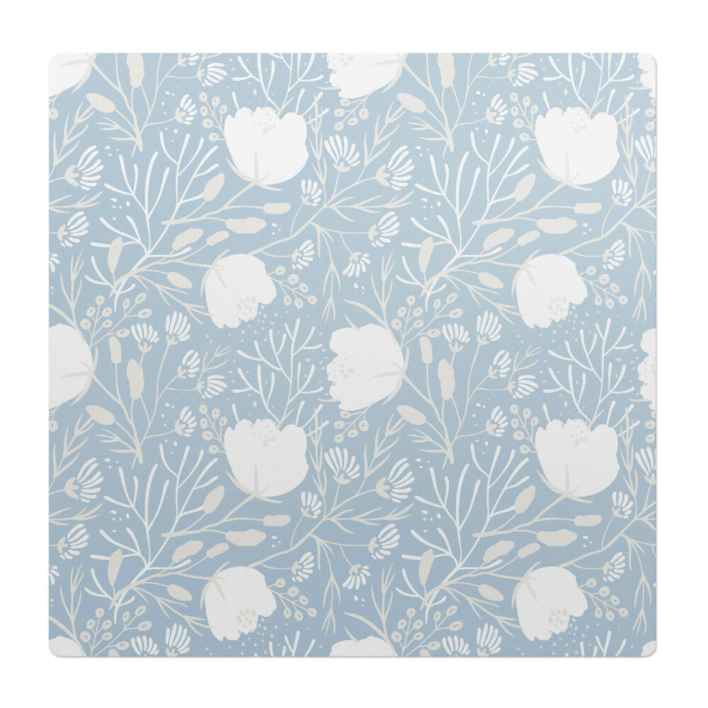 Mata pod krzesło do biura Kwiatowy wzór retro