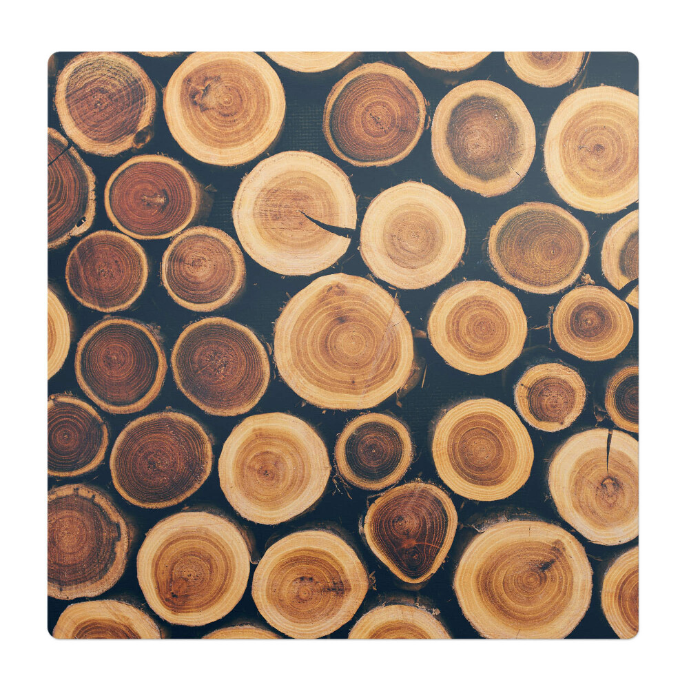 Mata na podłogę pod krzesło Drewniane kręgi