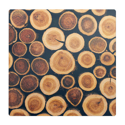 Mata na podłogę pod krzesło Drewniane kręgi