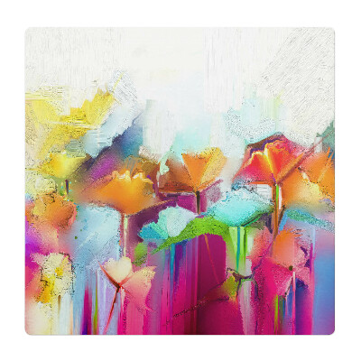 Mata na podłogę pod krzesło Abstrakcyjne kwiaty