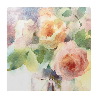 Mata na podłogę pod krzesło Akwarelowe kwiaty