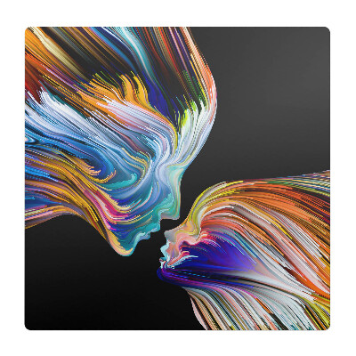 Mata pod fotel ochrona paneli Kolorowe twarze w ruchu