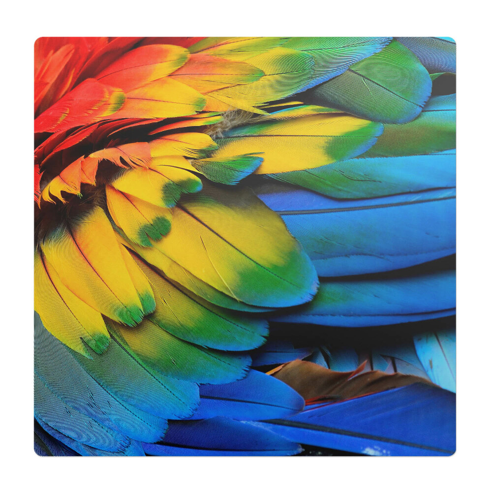 Mata pod fotel biurowy Kolorowe pióra papugi