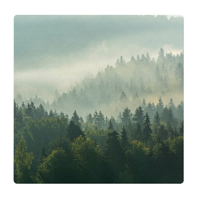 Mata pod fotel biurowy Mglisty las o świcie