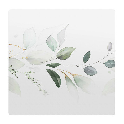 Podkładka pod krzesło obrotowe Delikatne liście akwarela