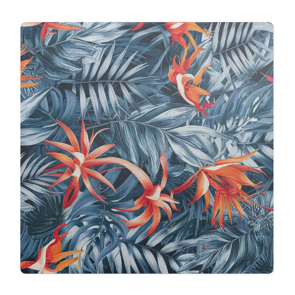 Podkładka pod krzesło obrotowe Egzotyczne liście i kwiaty