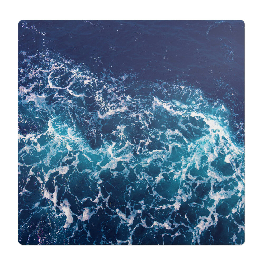 Mata na podłogę pod krzesło Morskie fale w ruchu