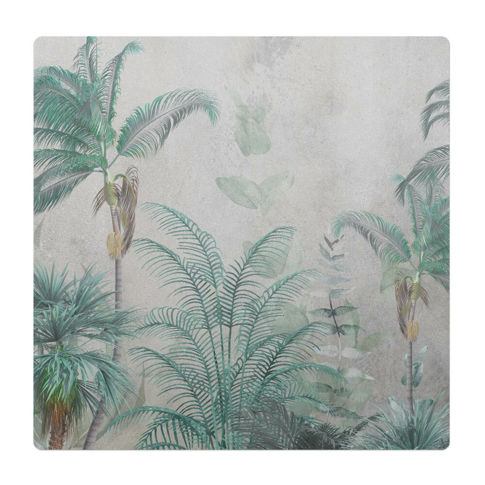 Mata pod fotel ochrona paneli Palmy na pastelowym tle