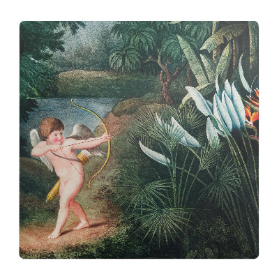 Podkładka pod krzesło obrotowe Amor wśród kwiatów