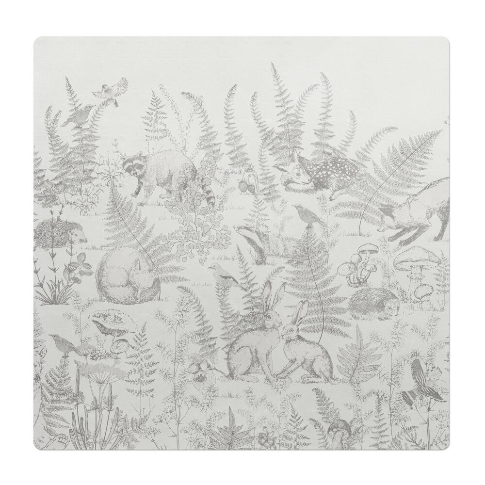 Mata pod fotel biurowy Leśne zwierzęta i paprocie