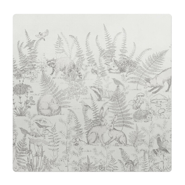 Mata pod fotel biurowy Leśne zwierzęta i paprocie