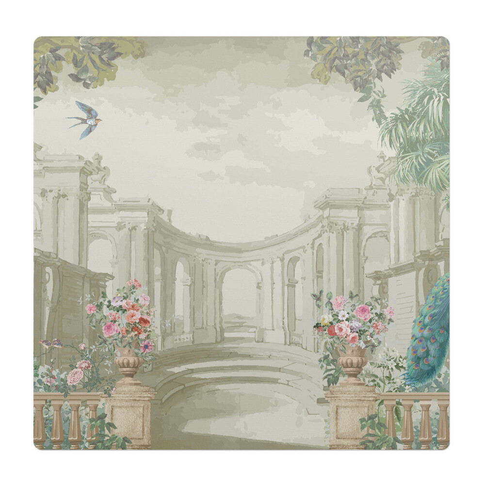 Mata na podłogę pod krzesło Pałacowy ogród z ptakami