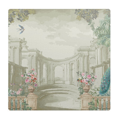 Mata na podłogę pod krzesło Pałacowy ogród z ptakami