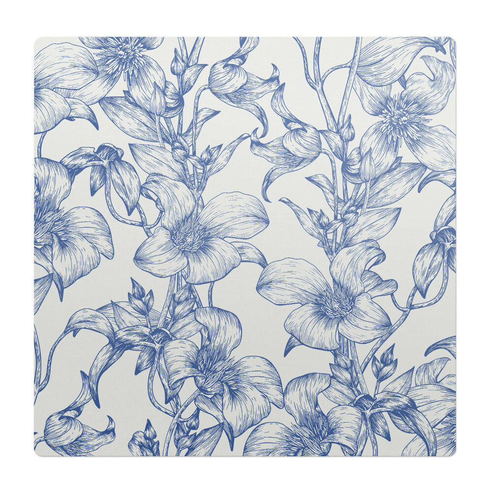 Mata na podłogę pod krzesło Kwiatowy wzór pnączy