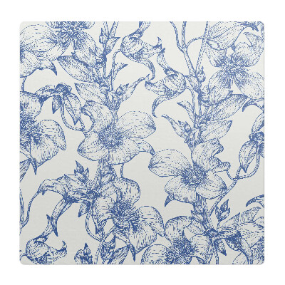 Mata na podłogę pod krzesło Kwiatowy wzór pnączy