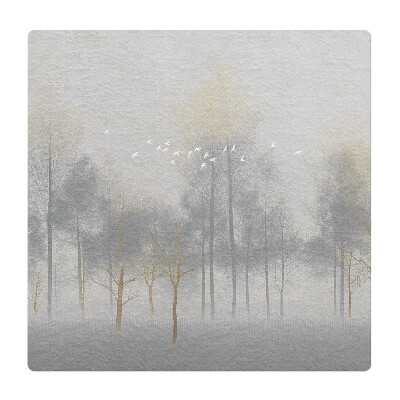 Podkładka pod krzesło Mglisty las z ptakami