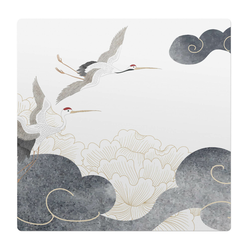 Podkładka pod krzesło obrotowe Żurawie i chmury