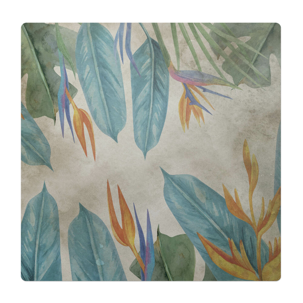 Podkładka pod krzesło obrotowe Egzotyczne liście i kwiaty