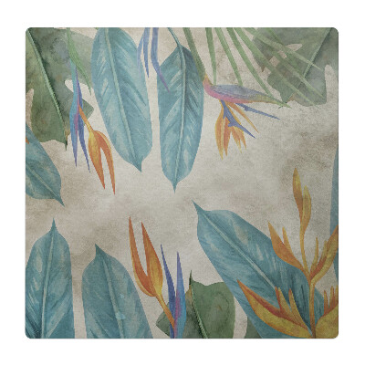 Podkładka pod krzesło obrotowe Egzotyczne liście i kwiaty