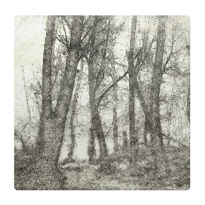 Mata pod fotel ochrona paneli Szkic lasu w sepii