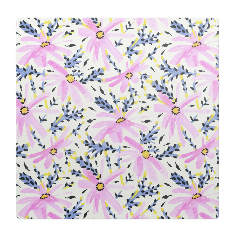 Mata pod fotel biurowy Kwiatowy wzór pastelowy