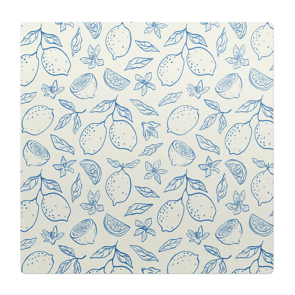 Mata pod krzesło do biura Cytrynowy wzór retro