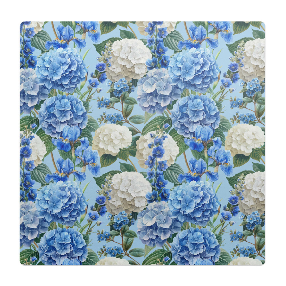 Mata pod fotel biurowy Kwiatowy wzór hortensji