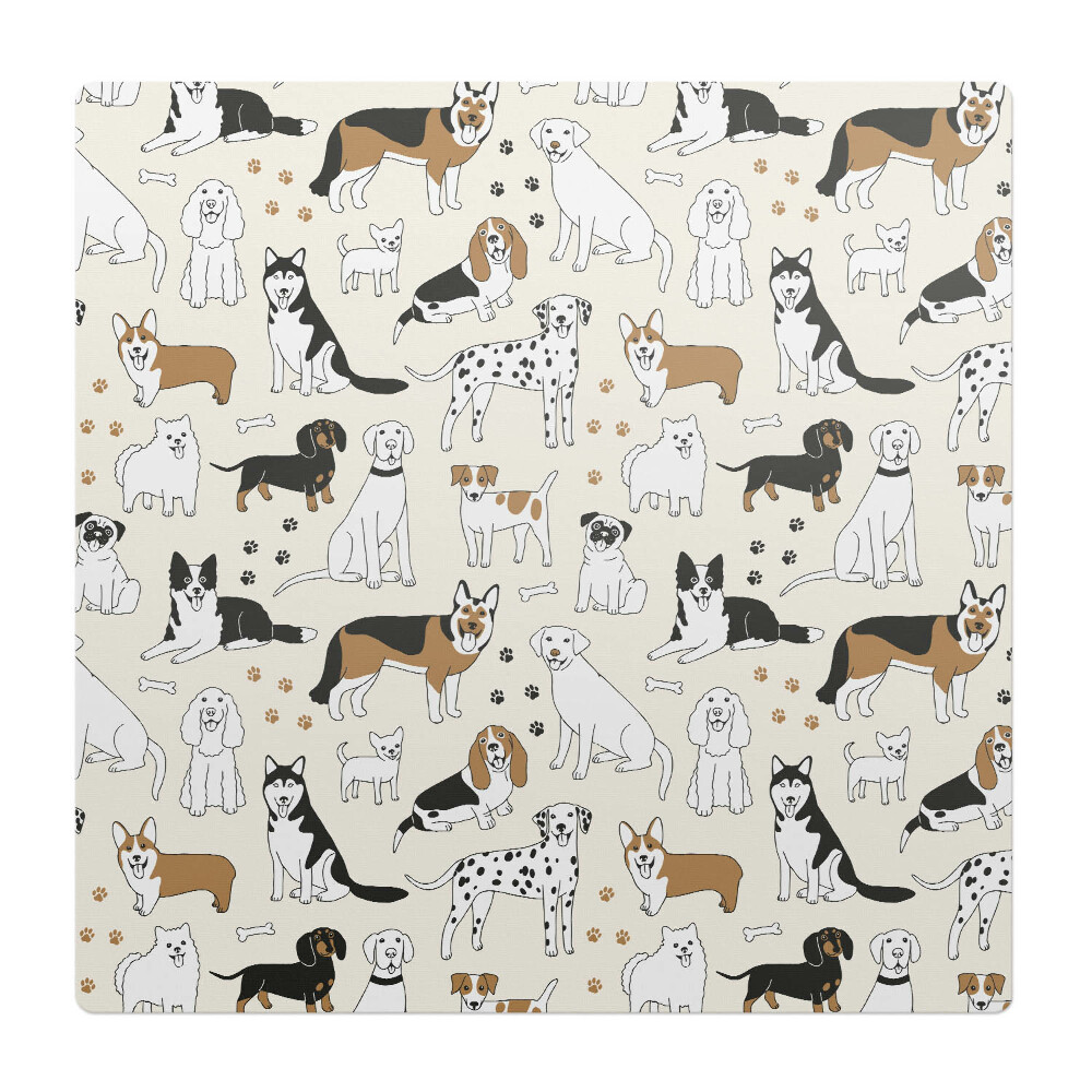 Mata na podłogę pod krzesło Wzór z psami