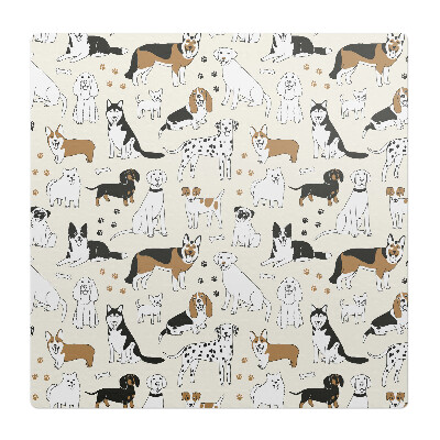 Mata na podłogę pod krzesło Wzór z psami