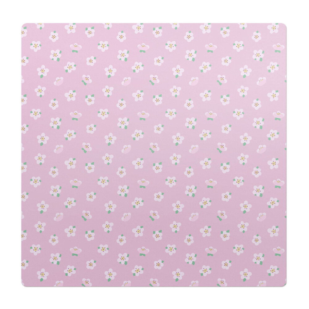 Mata na podłogę pod krzesło Kwiatowy wzór pastelowy