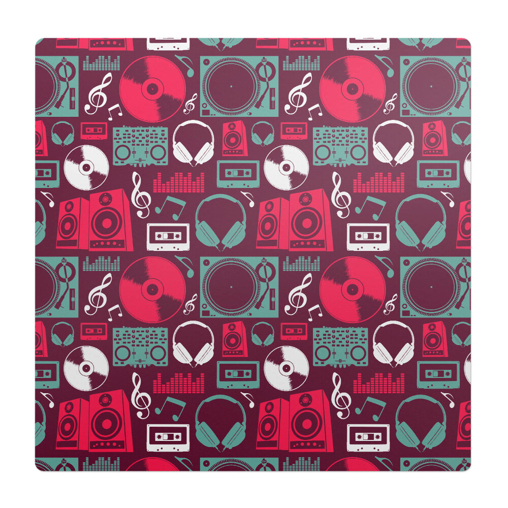 Podkładka pod krzesło obrotowe Muzyczny wzór retro