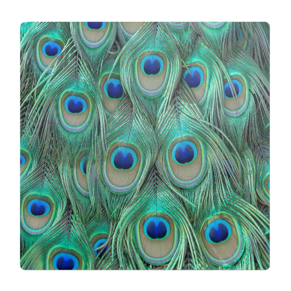 Mata ochronna pod fotel Pawie pióra wzór