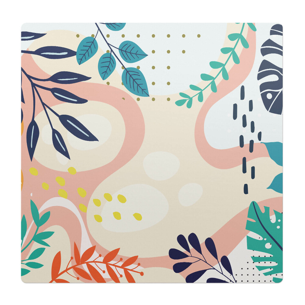 Mata na podłogę pod krzesło Liście i abstrakcja