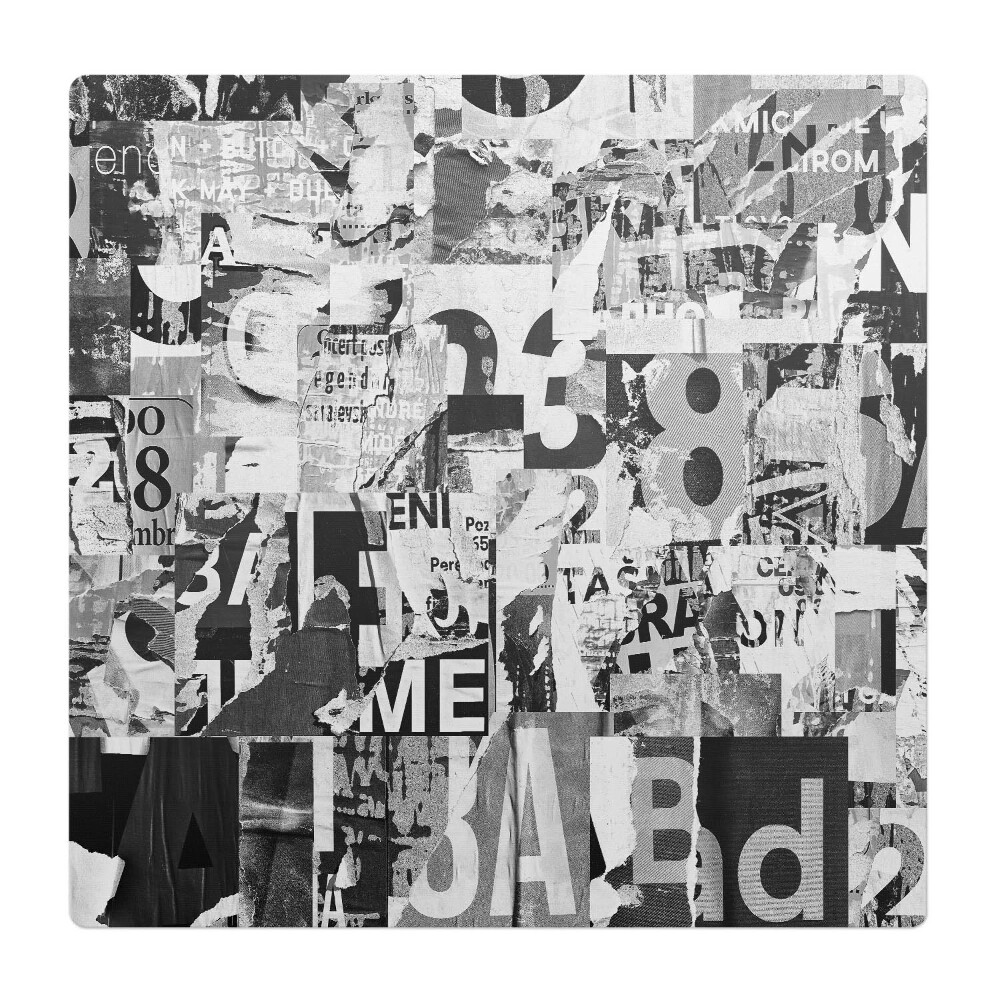 Podkładka pod fotel Kolaż z liter i cyfr