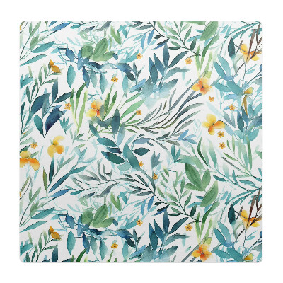 Mata pod krzesło do biura Akwarela roślinna