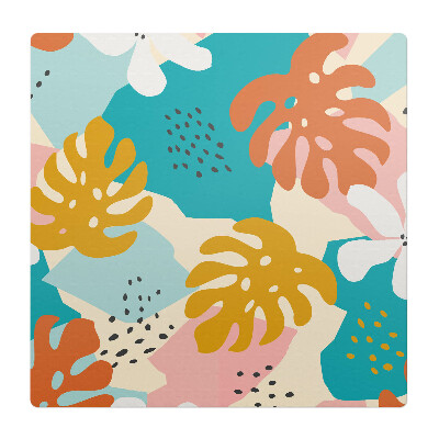 Mata pod fotel ochrona paneli Kwiatowy kolaż retro