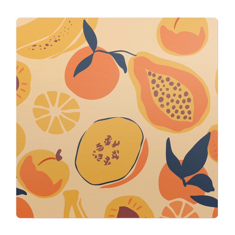 Mata na podłogę pod krzesło Owocowy wzór retro