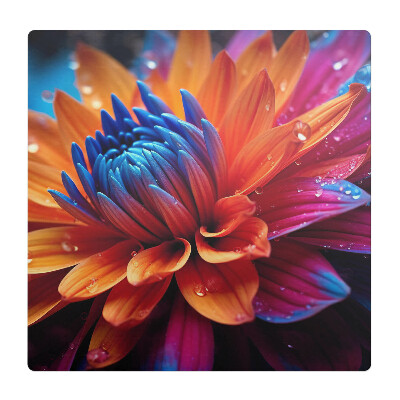 Mata na podłogę pod krzesło Kwiat z kroplami