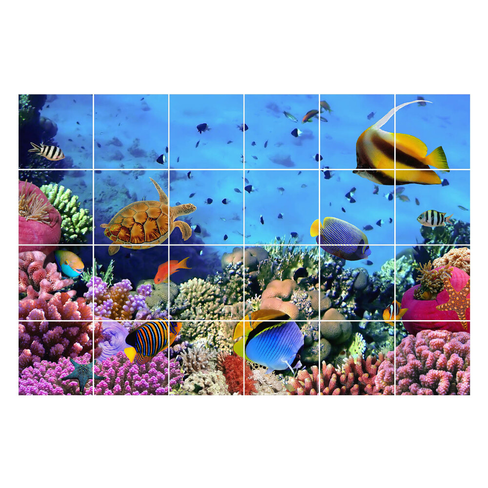 Naklejki na kafelki Rafa koralowa z rybami