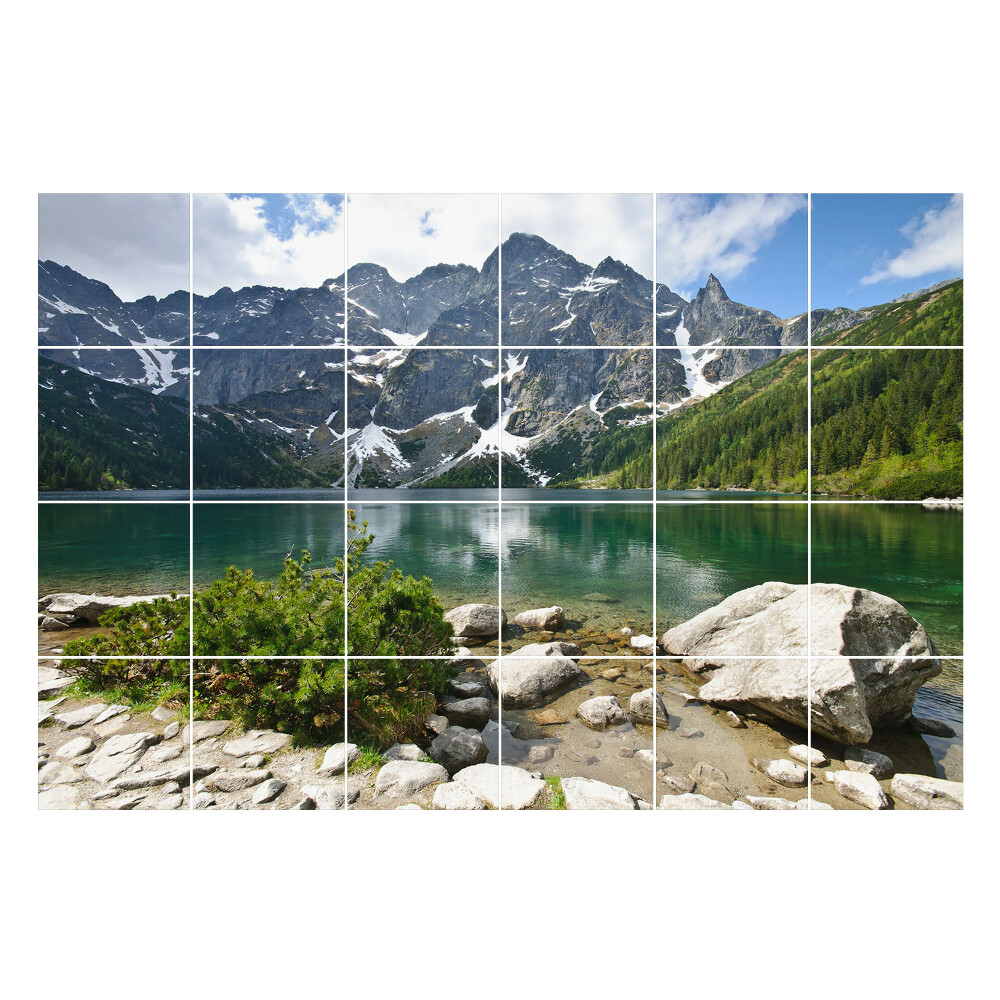 Nalepki na kafelki Górski krajobraz z jeziorem