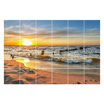 Naklejki na kafelki Zachód słońca nad morzem