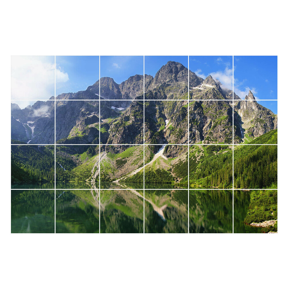 Nalepki na kafelki Górski krajobraz z jeziorem