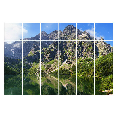 Nalepki na kafelki Górski krajobraz z jeziorem