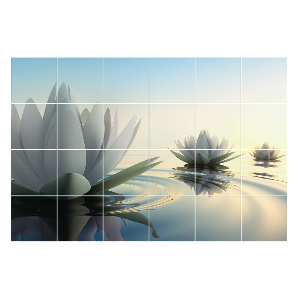Naklejki na kafelki Kwiaty na wodzie