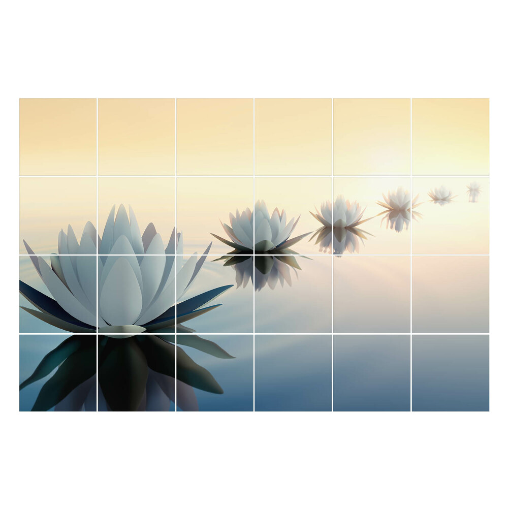 Nalepki na kafelki Kwiaty na wodzie