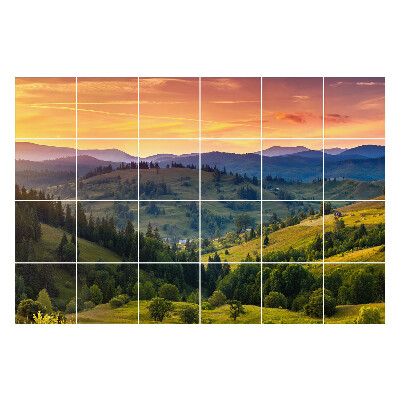 Naklejki na kafelki Malowniczy krajobraz górski