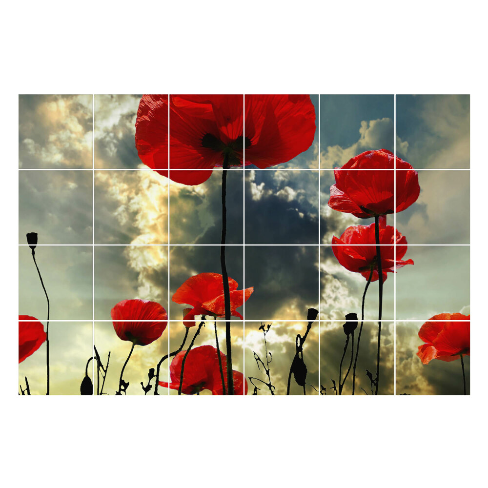 Naklejki na kafelki Kwiaty na tle nieba